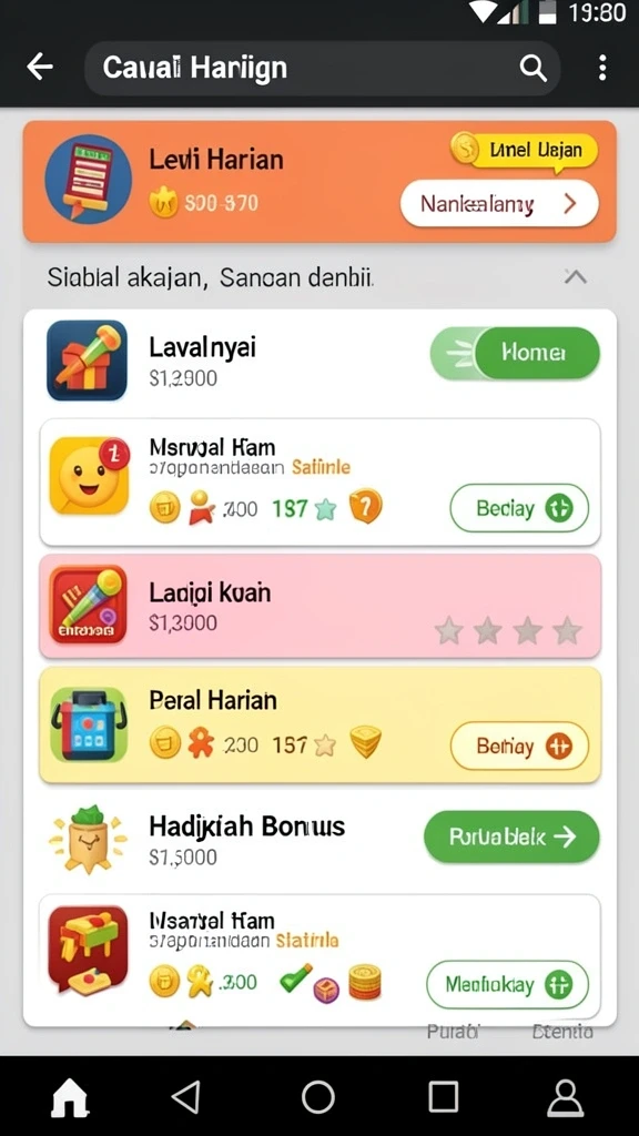 gt108 - Tangkapan layar memperlihatkan pilihan item dan upgrade yang tersedia.